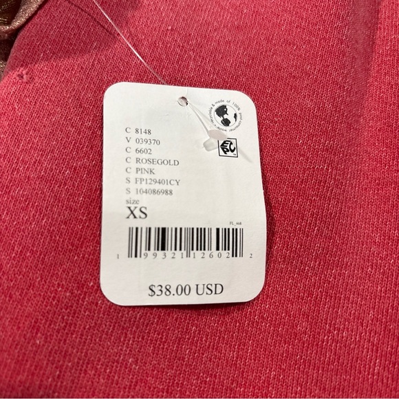 NWT Free People Intimately Free Size XS Shimmery Peachy Pink Racerback Top Tank - Picture 10 of 10